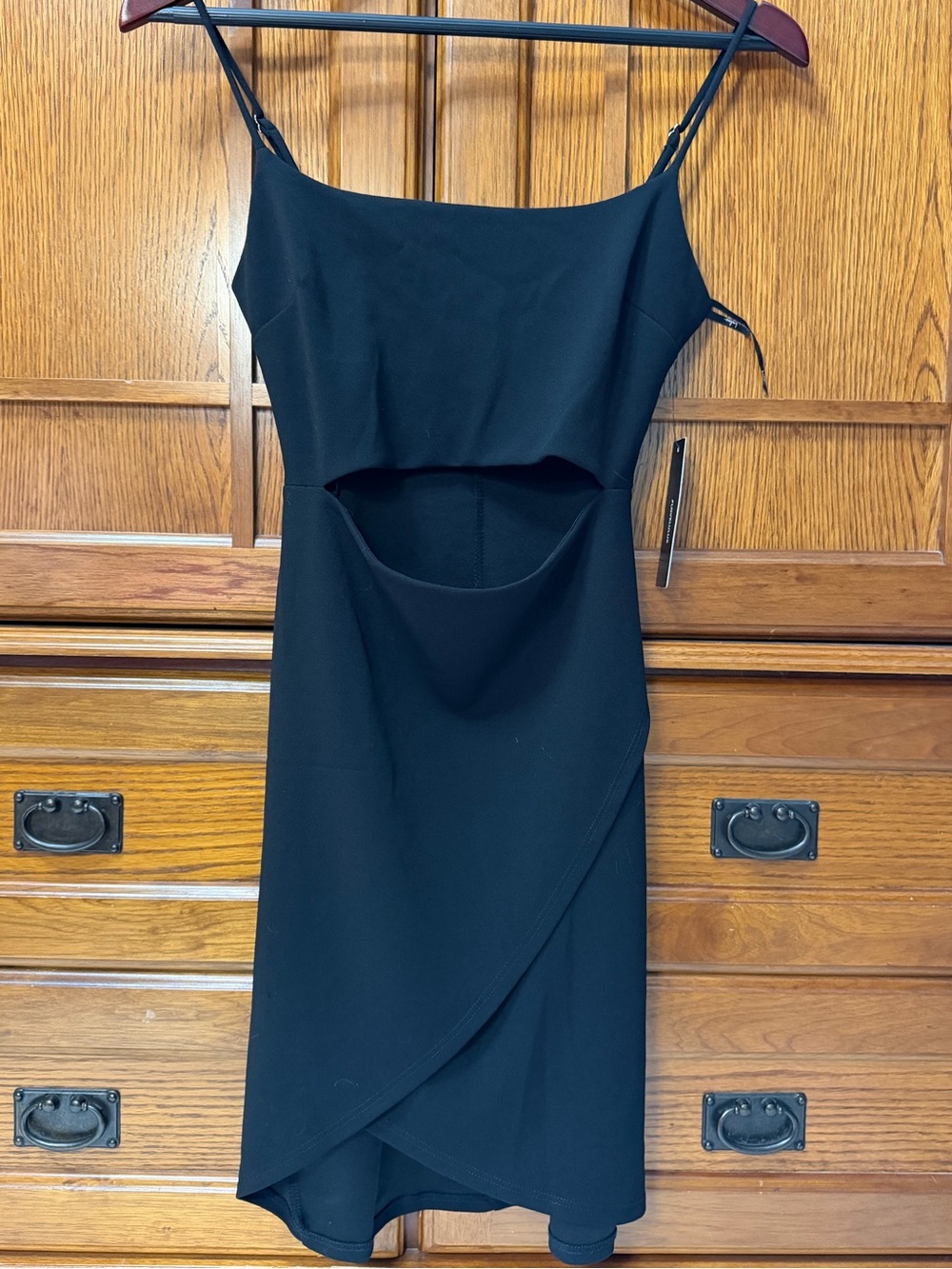NWT Lulus Cutout On The Town Mini Little Black Dress LBD Bodycon Party HOCO Chic